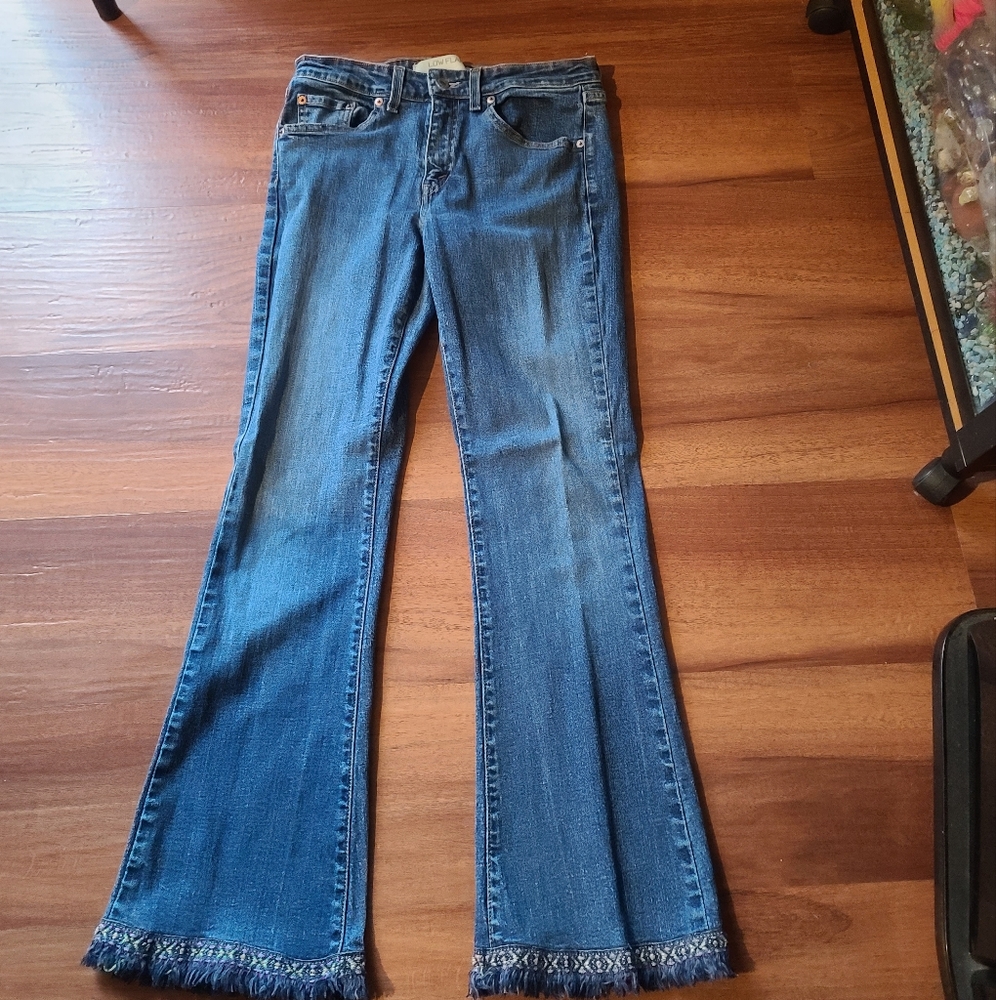 RARE Y 2 K Levis 519 jeans with fringe on bottoms of legs